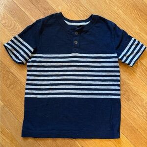GAP Navy and Gray Striped Kids Tee